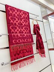  Coach Shawl Red Scarf - 5