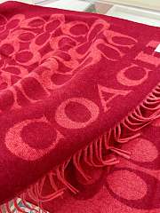  Coach Shawl Red Scarf - 2