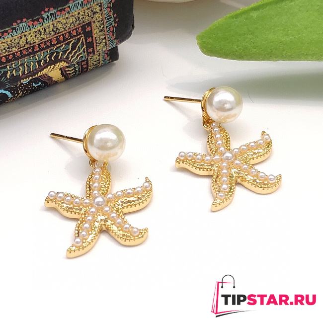 New Starfish Pearl Earrings  - 1