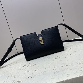 Celine New Mini16 Small Shoulder Bag Black 18x12x3.5cm