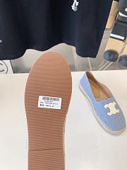 CELINE Flat-heeled Fisherman Shoes Cotton Vanvas Blue - 3