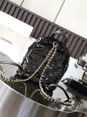 CHANEL 24c Sequin Backpack Black 25x21x15cm - 3