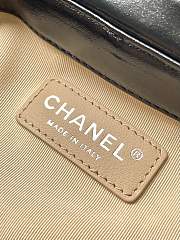 CHANEL Hand-woven Rattan Cosmetic Bag Black Calfskin Bamboo 13.5x15x10cm - 5