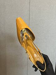 Fendi Square-toe Slingback Yellow Shoes - 5