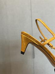 Fendi Square-toe Slingback Yellow Shoes - 3