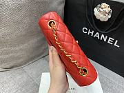 Chanel Red Classic Lambskin Leather Single Flap Bag 20x10x6cm - 2