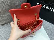 Chanel Red Classic Lambskin Leather Single Flap Bag 20x10x6cm - 3