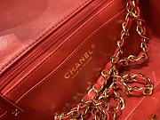 Chanel Red Classic Lambskin Leather Single Flap Bag 20x10x6cm - 6