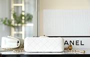 Chanel White Classic Lambskin Leather Flap Bag 20x13x7cm - 2