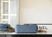 Chanel Blue Classic Lambskin Leather Flap Bag 20x13x7cm - 4