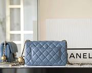 Chanel Blue Classic Lambskin Leather Flap Bag 20x13x7cm - 6