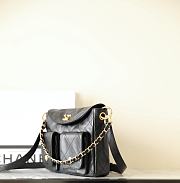 Chanel Hobo Bag Black Cowhide Small 24.5x19x5cm - 2