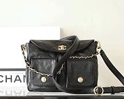 Chanel Hobo Bag Black Cowhide Small 24.5x19x5cm - 1