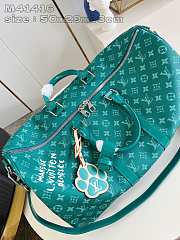 LV KEEPALL BANDOULIÈRE 50 Green Flower Travel Bag 50 x 29 x 23 cm - 1