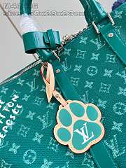 LV KEEPALL BANDOULIÈRE 50 Green Flower Travel Bag 50 x 29 x 23 cm - 6