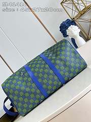 LV KEEPALL BANDOULIÈRE 50 Green Grid Flower Travel Bag 45 x 27 x 20 cm - 3