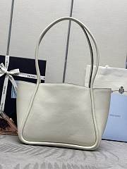 Prada Hand-held Shopping Bag White 25x18.5x12.5cm - 5