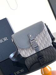 Dior Small Saddle Messenger Bag Grey 23 x 18 x 6 cm - 1