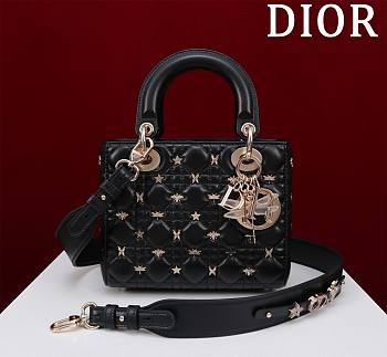 Lady Dior Dragonfly Studs Black 20X16X8cm