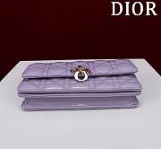 Lady Dior Pearl Clutch Crossbody Bag Patent Leather Purple 21x11.5x4.5cm  - 5