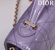 Lady Dior Pearl Clutch Crossbody Bag Patent Leather Purple 21x11.5x4.5cm  - 4