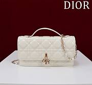 Lady Dior Pearl Clutch Crossbody Bag Patent Leather White 21x11.5x4.5cm - 1