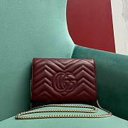 Gucci Marmont Quilted Handbag Wine Red 20x13x6cm - 5