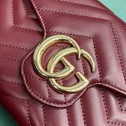 Gucci Marmont Quilted Handbag Wine Red 20x13x6cm - 3