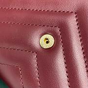 Gucci Marmont Quilted Handbag Wine Red 20x13x6cm - 2