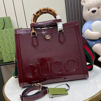 Gucci Diana Midium Tote Bag Burgundy 35*30*14cm