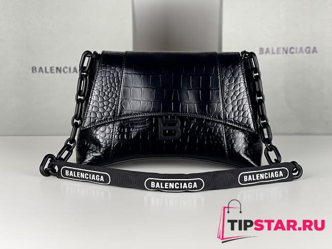 Balenciaga New Downtown Chain Shoulder Bag Black 29x10x18cm - 1