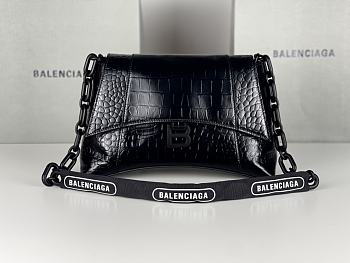 Balenciaga New Downtown Chain Shoulder Bag Black 29x10x18cm