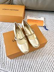 LV New Romy Series Ballet Flat Light Gold Shoes  - 1