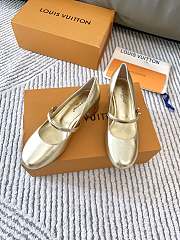 LV New Romy Series Ballet Flat Light Gold Shoes  - 5