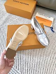 LV New Romy Series Ballet Flat Silver Shoes - 5