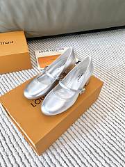 LV New Romy Series Ballet Flat Silver Shoes - 6