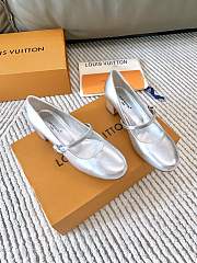 LV New Romy Series Ballet Flat Silver Shoes - 4