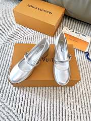 LV New Romy Series Ballet Flat Silver Shoes - 3