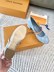 LV New Romy Series Ballet Flat Light Blue Shoes - 2