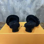 LV Women's Lazy Thick-soled Wool Black Slippers  - 6