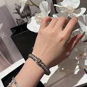 Chanel Swarovski Crystal Leather String Letter Bracelet - 2