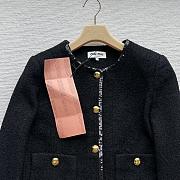 Gold button heavy sequined tweed black jackets - 6