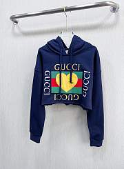 Hooded Short Sweatshirt Dark Blue - 1