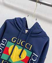 Hooded Short Sweatshirt Dark Blue - 3