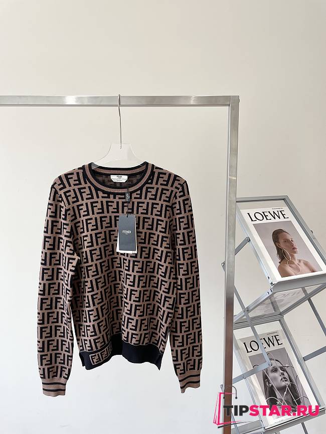 Fendi Logo knitted long sleeves Brown - 1