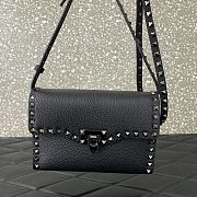 Valentino Garavani Rockstud Small Leather Crossbody Bag Black 22.5X15.5X6CM - 1