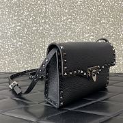 Valentino Garavani Rockstud Small Leather Crossbody Bag Black 22.5X15.5X6CM - 3