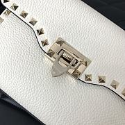 Valentino Garavani Rockstud Small Leather Crossbody Bag White 22.5X15.5X6CM - 3