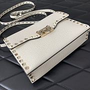 Valentino Garavani Rockstud Small Leather Crossbody Bag White 22.5X15.5X6CM - 2