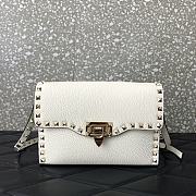 Valentino Garavani Rockstud Small Leather Crossbody Bag White 22.5X15.5X6CM - 1